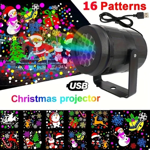 Projecteur de Noël LED – 16 Motifs Animés ❄️🎄